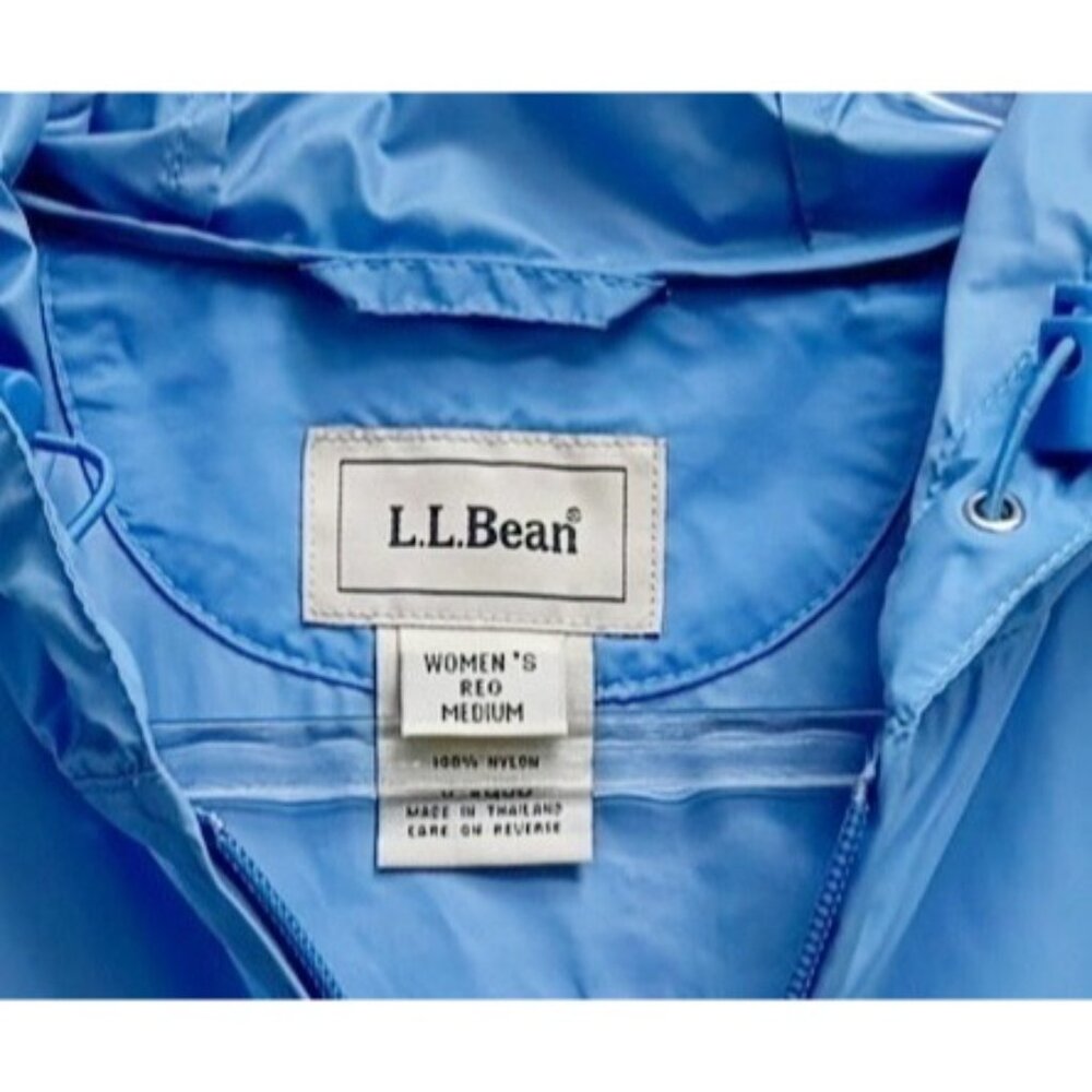 Womens Ll Bean Basic Hooded Outer Shell Windbreak… - image 6
